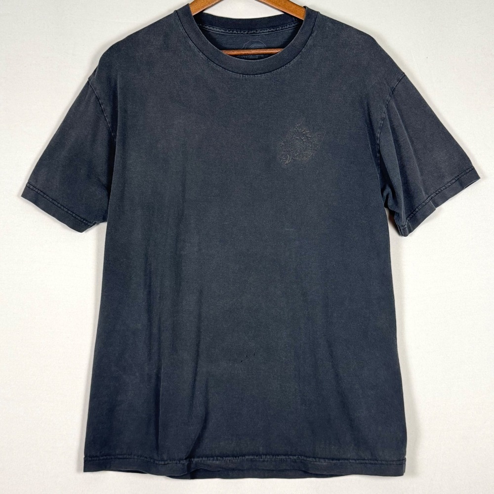 Sketchy Tank Mens Large Wolf Graphic T-Shirt Faded Black Distressed Grunge Tee